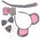 5Sets Soft Mouse Costume Accessories Kids Mouse Ears Headband Tail Set 2