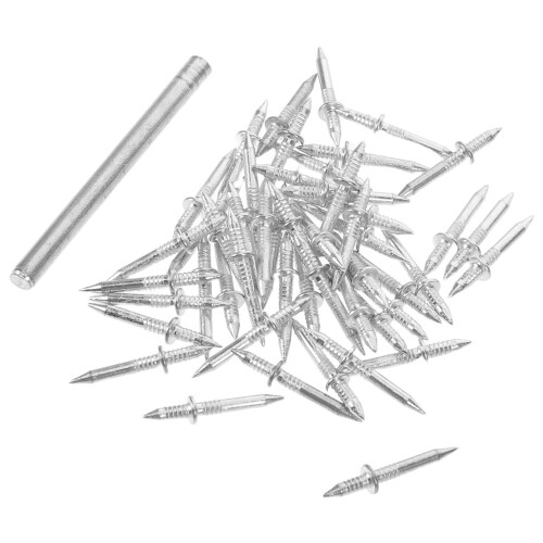 1600Pcs Bothway Seamless Baseboard Nails Silver Threaded for Fastening 1