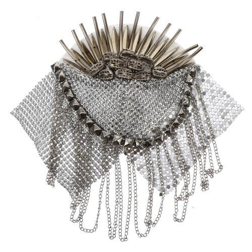 3Stk Silber Schulterabzeichen Epaulet Broschen Quasten 1