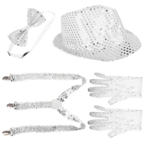 4Pièces Chapeaux Sequin Argent Confortables Pour 1