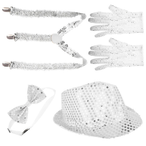 4Pièces Chapeaux Sequin Argent Confortables Pour 2