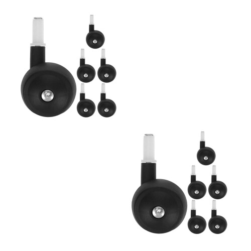 12Pcs Stroller Wheel Replacement Black PP Swivel Silent for Walkers 2