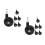 12Pcs Stroller Wheel Replacement Black PP Swivel Silent for Walkers 4