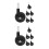 12Pcs Stroller Wheel Replacement Black PP Swivel Silent for Walkers 5