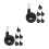 12Pcs Stroller Wheel Replacement Black PP Swivel Silent for Walkers 6