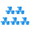 15Pcs Universal Fit Blue Poolside Drink Holders Plastic Organizer 8