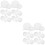2Sets Professional White Plastic Replaceable Bucket Lid with Seal 8