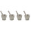 4Sets Grey Plastic Mortar and Pestle Small Grinding Bowl Set 4