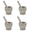 4Sets Grey Plastic Mortar and Pestle Small Grinding Bowl Set 5