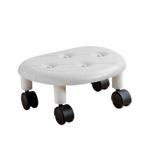 Beweglicher weißer PU-Kunststoff-Rollhocker 33,5 x 15 x 26 cm für Wohnzimmer & Babyzimmer