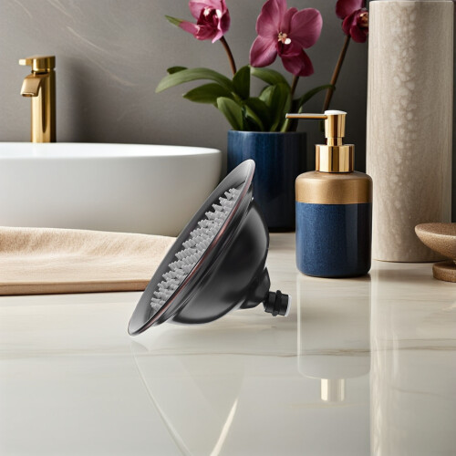 3Pcs Vintage Black Copper Showerhead Wide Coverage Bathroom Sprinkler 2