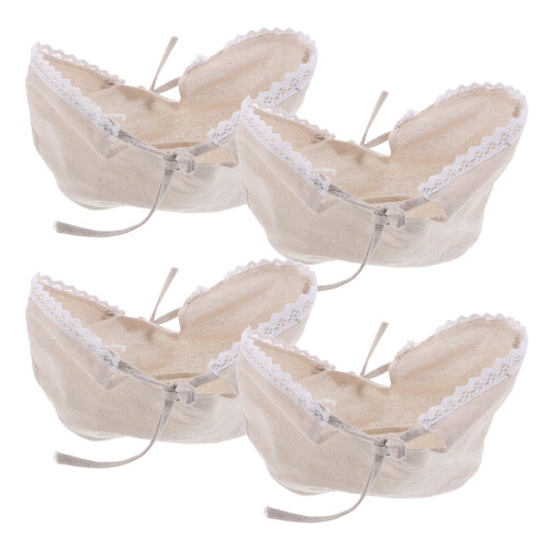 20Pcs Beige Cloth Basket Liners for Wicker Baskets Reusable Washable 1