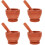4Ensembles Mortier Pilon Marron Pour Cuisine Ail Épices 7