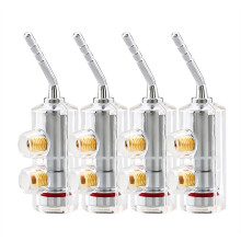 B552R 2MM Speaker Terminals for Rhodium Plated Wire Pin Plug Screw Lock Cable Adapter with Banana Connectors