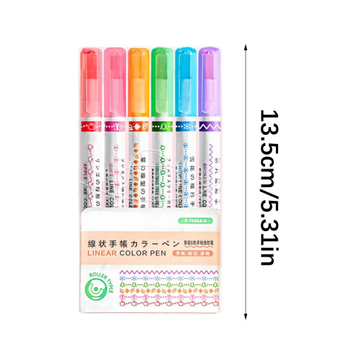 6Pieces Floral Pattern Writing Tools Smooth Glides-Type D 2