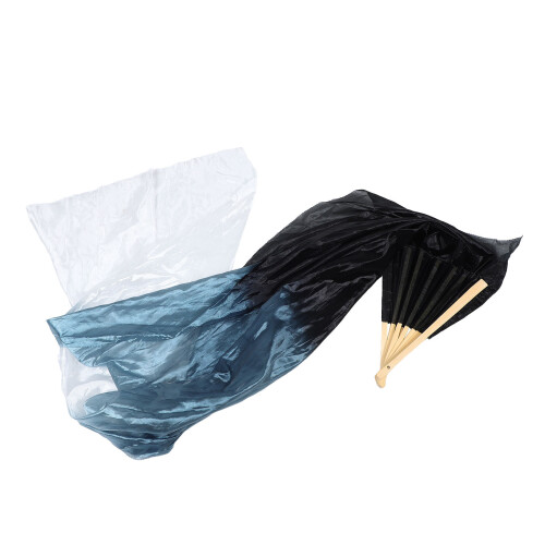 10Pièces Éventails Dégradés Polyester Bambou Pour Danse Orientale 2
