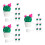 24Pièces Couvercles Cartoon PVC Vert Protection Réutilisable 4