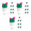 24Pièces Couvercles Cartoon PVC Vert Protection Réutilisable 6