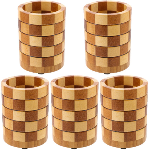 5Pcs Multi Functional Wood Kitchen Organizer Flatware Pen Holder Gift 1