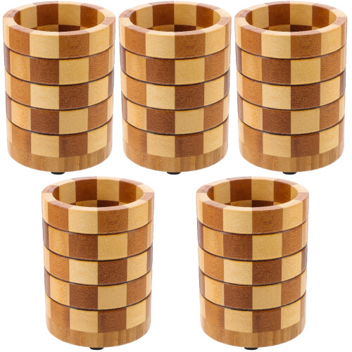 5Pcs Multi Functional Wood Kitchen Organizer Flatware Pen Holder Gift 2