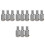 12Pcs Silver Aluminum Threaded Replacement Tips for Mop Broom Handles 10