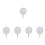5Pcs Mechanical Dial Indicator Silver Stainless Steel Precision Gauge 5
