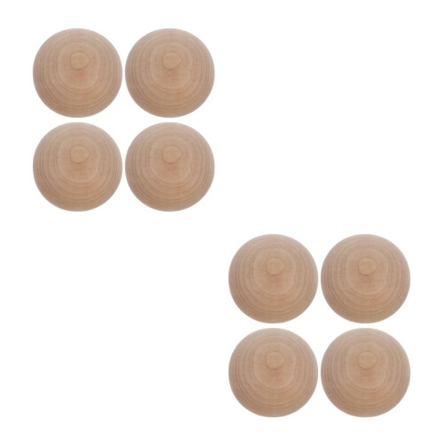 8Pcs Solid Wood Round Spheres Beige Unfinished for Craft Projects 2