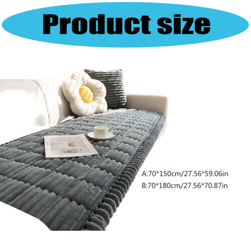 Soft Corduroy Cushion Pad Machine Washable-70*150cm Light Grey 2