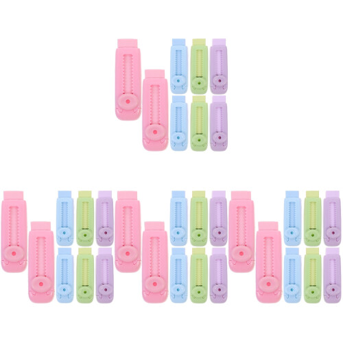 32Pcs Assorted Color Retractable Erasers Tpr ABS for Students Exam Use 2