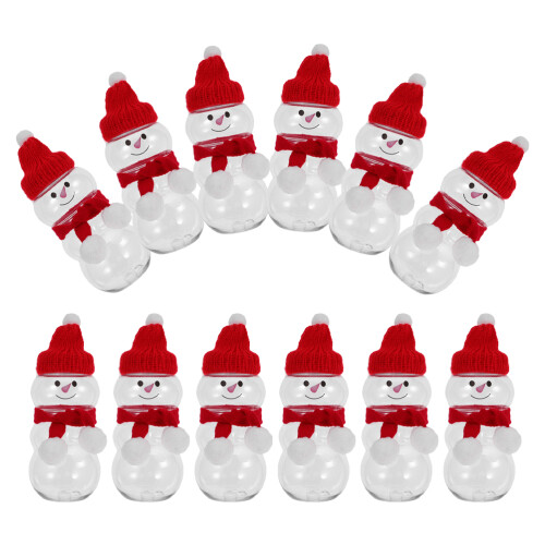36Sets Clear Snowman Bottles with Cap Assorted Storage 1