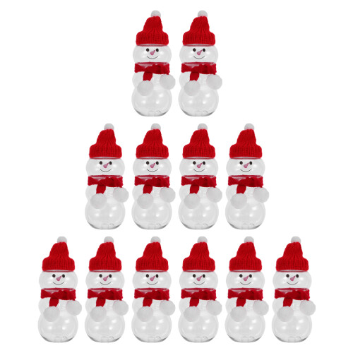 36Sets Clear Snowman Bottles with Cap Assorted Storage 2