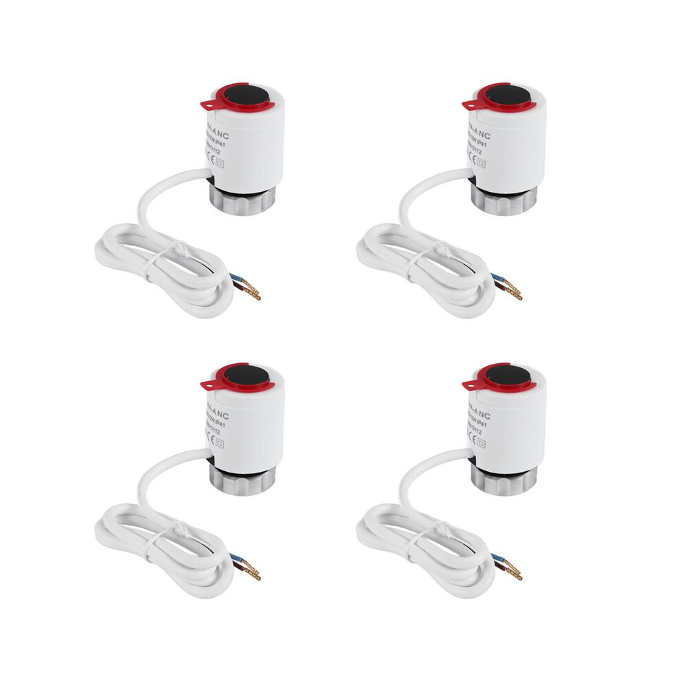 4X 230V Normally Closed Nc M30x1.5mm Electric Thermal Actuator For Underfloor Heating Trv Thermostatic Radiator Valve 4713933434625