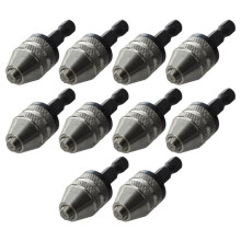 10X Prata + Preto 6mm Broca Sem Chave Mandril de Troca Rápida Adaptador Conversor Hex Shank
