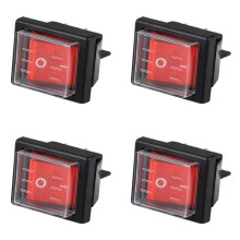 4PC 36X29Mm SPST 4 Pin Waterproof Boat Rocker  for Industrial Vacuum Cleaners with Waterproof Cover