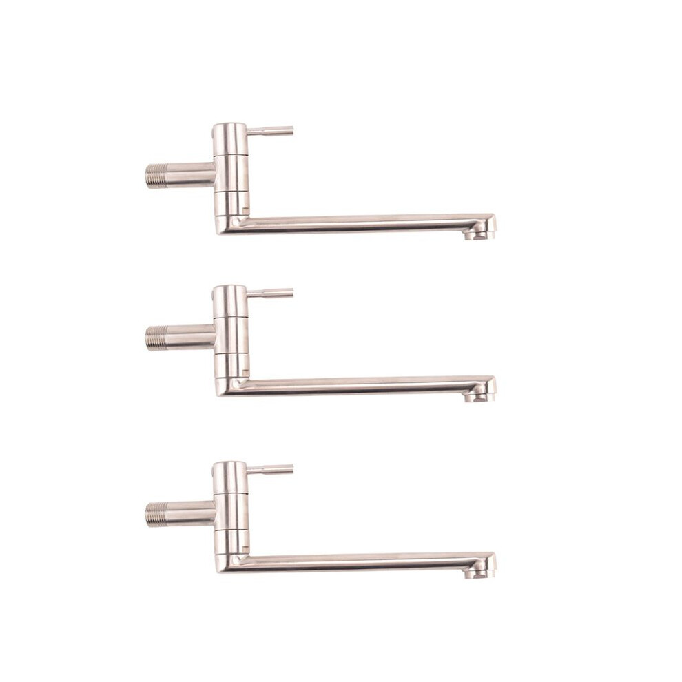 3X Faucet 180 Degree Rotation Sink Mop Pool Tap Stainless Steel Lengthened Wall Mounted Single Cold Water Faucets 6032975337793