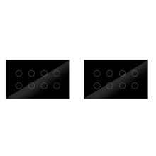 2X WIFI Touch Light Wall Interruptor Glass Panel 8 Gang Tuya Life for Alexa Home Black