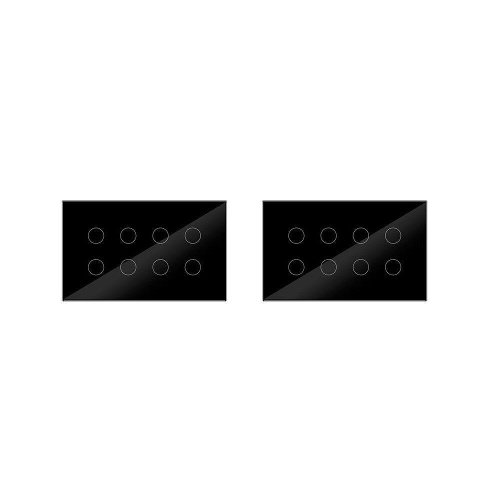 Photos - Wallpaper 2X WIFI Touch Light Wall Interruptor Glass Panel 8 Gang Tuya Life for Alexa Home Black