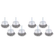 8 Pièces Wire Cup Brush Set, Brosse Métallique pour Perceuse 1/4 Pouces Arbor 0.010 Pouces Grossier Carbon Steel-2 Pouces Wire Drill Brush