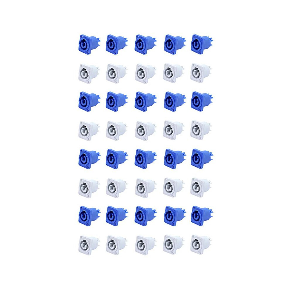 Jojomino 40Pcs 3 Pin 20A 250V Ac Powercon Connector Socket Nac3mpa-1 Nac3mpb-1 Output Connector And Grey White