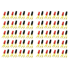 80 Pièces Séries/40 Paires "Y" "U" Spade Connecteurs Banane Plaqué or Sans Soudure Fourche Haut-Parleur Adaptateur de Prise Banane