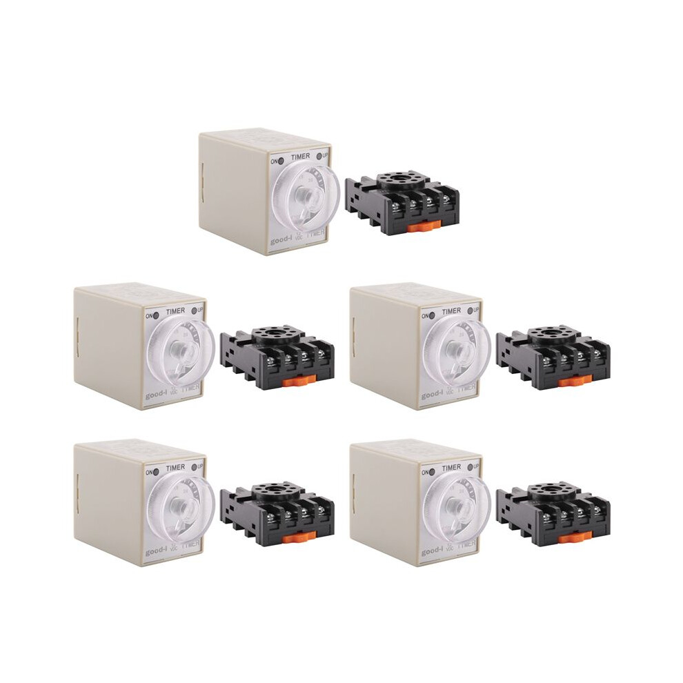 5X 12V 0-30 Seconds 30S Electric Delay Timer Timing Relay Dpdt 8P W Base 4713156382185