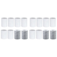 Faucet Extender Filter,16pcs Replacement Set with 4 Carbon Fiber & 12 PP Cotton Filters for Home Bathroom Kitchen