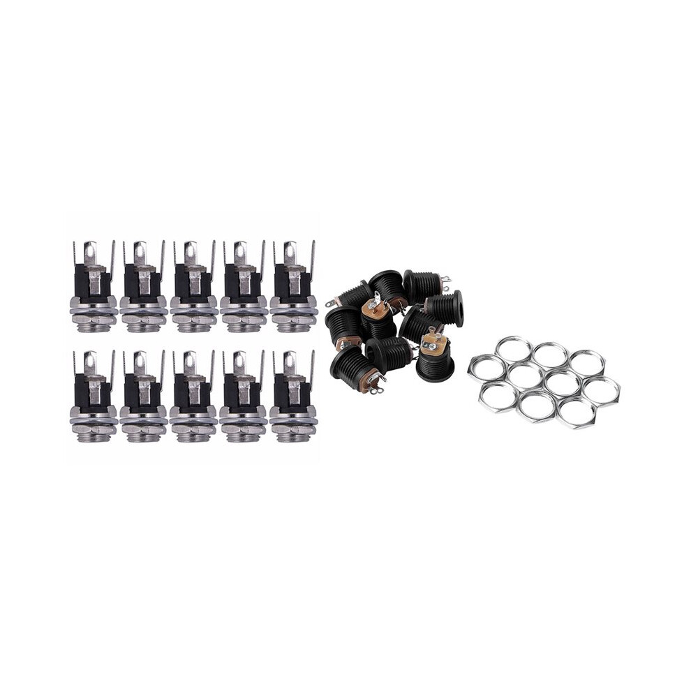 20Pcs Power Supply Jack Socket Female Panel Mount Connector - 10Pcs 17.9X13.8mm& 10Pcs 17.9X13.8mm 6032664151907