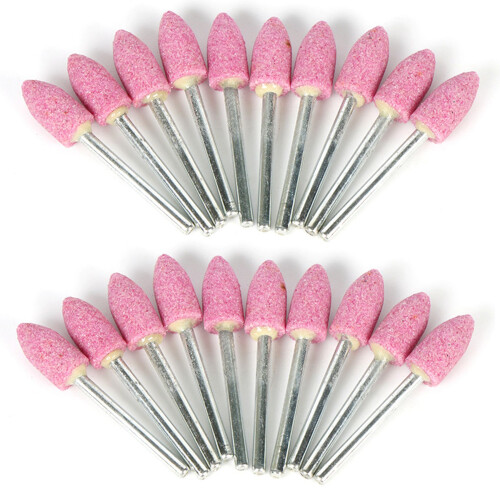 20Pcs Abrasive Mounted Stone for  Accessories Grinding Stone Wheel  for  Rotary Tools Bullet-Shape
