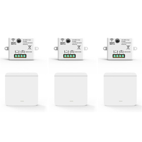 3X Wireless Light Wall  RF 433Mhz Relay Receiver with 1x1Gang Panel  LED Remote Control for LED Lamp