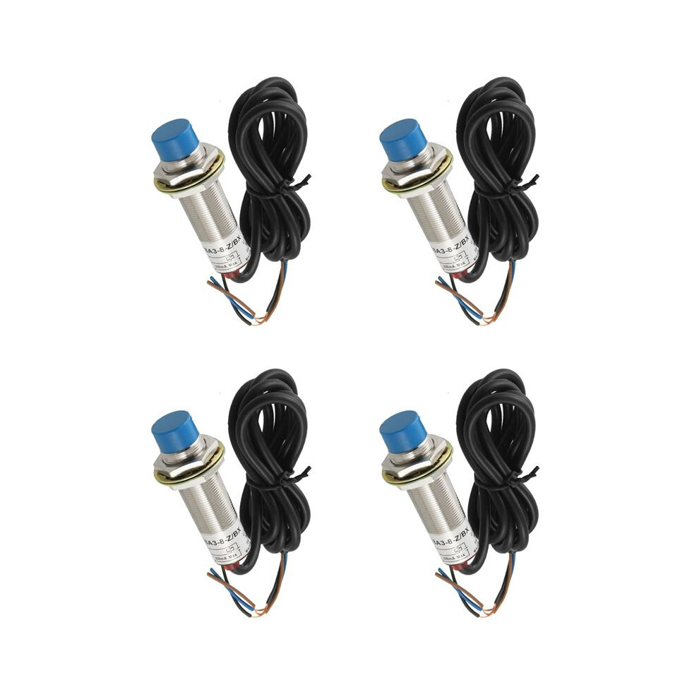 Brown/Black 4X Lj18a3 - 8-Z / Bx Dc6-36V 8 Mm Tubular Inductive Proximity Sensor Detector Npn