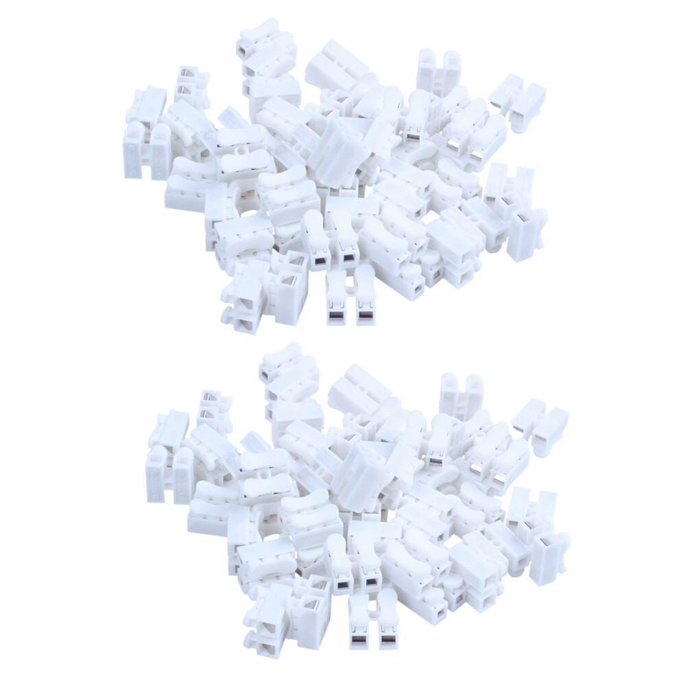 100Pcs Ch2 Spring Quick Wire Connector Cable Clamp Terminal Block Connector For Led Strip Light 6033193048072