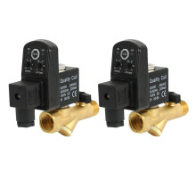 2X AC 220V 1/2inch Electronic Timed 2way Air Compressor Gas Tank Automatic Drain Valve