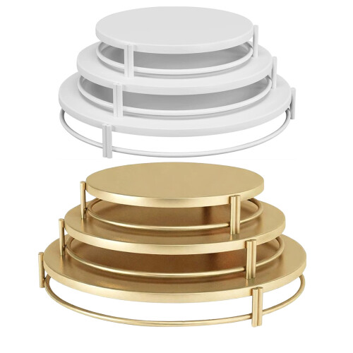 Sturdy Metal Tiered Display Stand Set Decorative Cakes-Gold 1