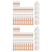 130Pcs Plasma Cutter Tip Electrodes & Nozzles Kit Consumable Accessories for PT31 30 40 50 Plasma Cutter Welding Tools